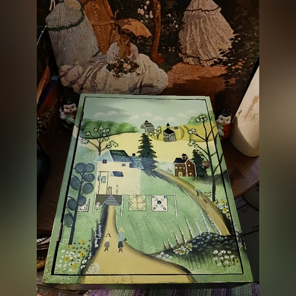 🏠🏡Handmade Wooden Key Box🔓🏖🏜🏝🏞Size 13.5"×10.5"×3.5",Handpainted. - Picture 4 of 12